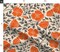 Orange Floral Block Print Summer Poppies Retro Linocut Bold Black Botanical Modern Flowers Custom Printed Fabric by Spoonflower Various Fabrics by the Yard or Fat Quarter